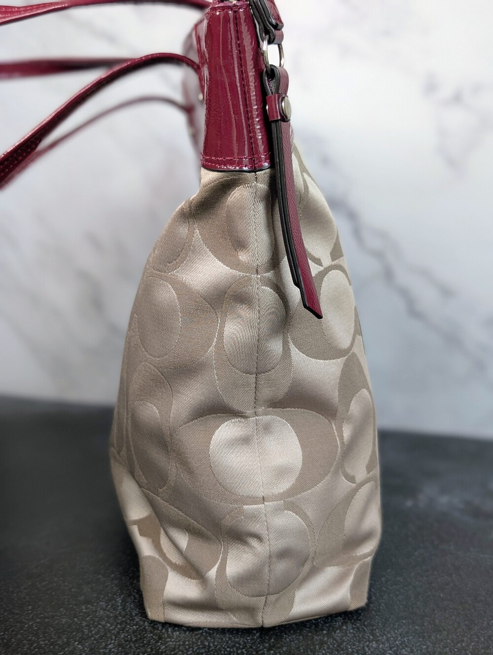 Coach Laura Signature Tote F18335 -Berry - Picture 6 of 14